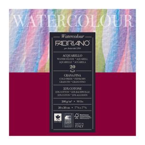 BLOK FABRIANO WATERCOLOR GF 20x20 200G 20L 72612020