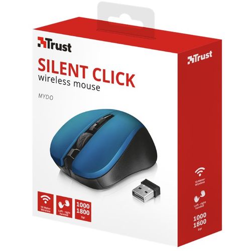 Trust Miš Mydo Silent, optički, bežični, USB, plavi (21870) slika 4