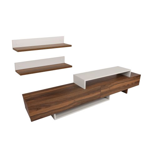 Woody Fashion TV jedinica, Bijela boja tikovina, Nirvana - Teak, White slika 8