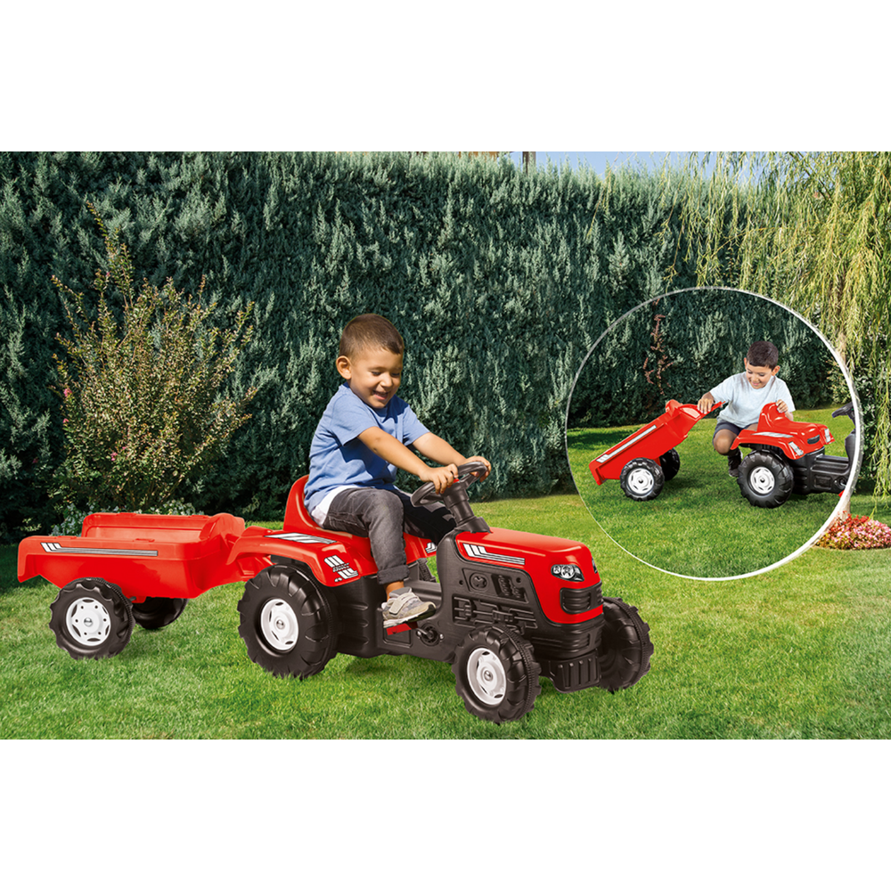 Dolu Traktor na pedale sa prikolicom 8146, Crveni slika 3