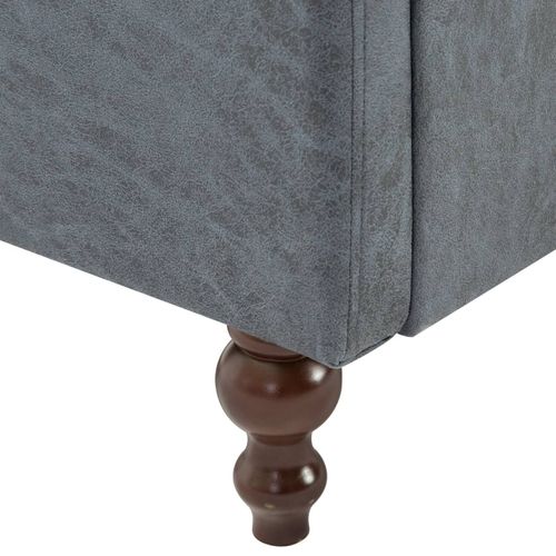 2-dijelni set sofa Chesterfield s presvlakom od tkanine sivi slika 15