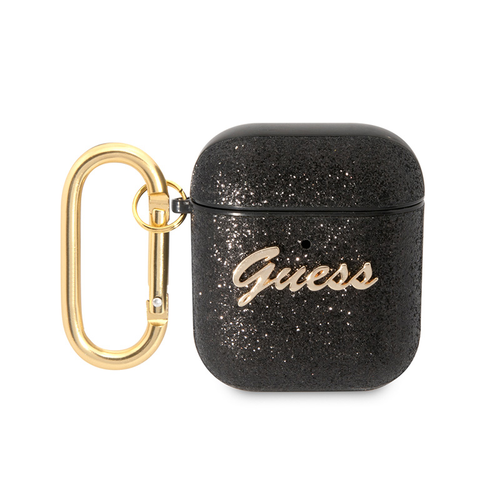 Torbica Guess za Airpods 1/2 PU Glitter Flake crna (GUA2HGGSHK) slika 1