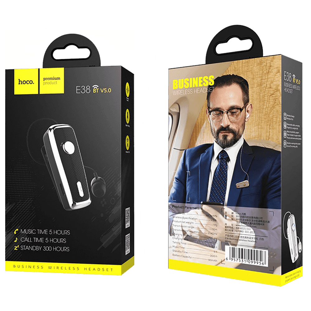hoco. Slušalica bežična sa mikrofonom, Bluetooth, 90 mAh, 5 h - E38 Business Black slika 2