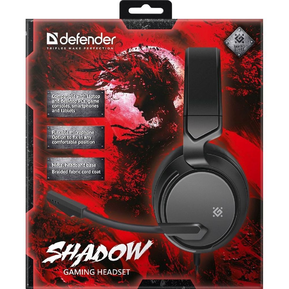 Slušalice Defender Gaming Shadow, mikrofon, crne slika 3