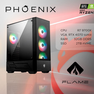 Phoenix računalo FLAME Y-606, AMD Ryzen 7 9700X, 32GB DDR5, NVME SSD 2TB, RTX 4070 SUPER 12GB