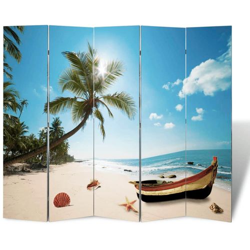 Sklopiva sobna pregrada s uzorkom plaže 200 x 170 cm slika 21