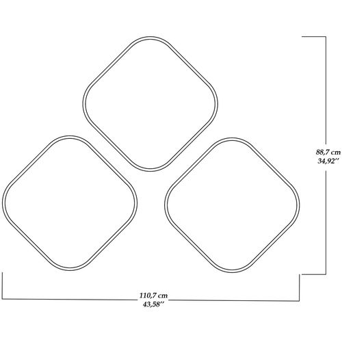 Atlantis Medium - White White Decorative Chipboard Mirror slika 3