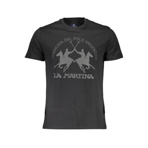 LA MARTINA MEN'S SHORT SLEEVE T-SHIRT BLACK