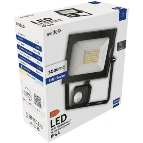 Avide reflektor sa senzorom Slim PIR LED SMD 2270 lm 6K IP44 30W crni slika 3