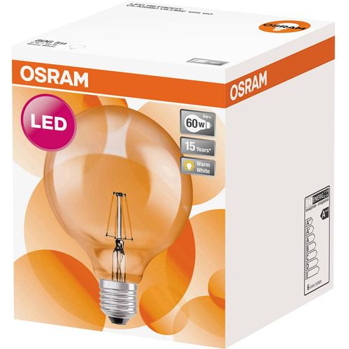 OSRAM 4052899972377 LED Energetska učinkovitost 2021 E (A - G) E27 okrugla  6.5 W = 60 W toplo bijela (Ø x D) 124 mm x 168 mm filament 1 St. slika 3