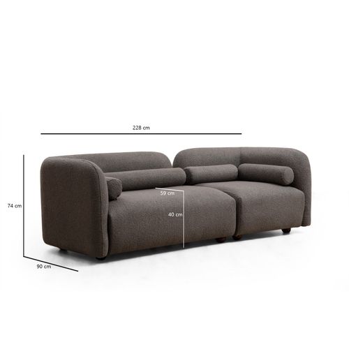 Atelier Del Sofa Trosjed, Sivo, Victoria Grey Bouclette slika 9