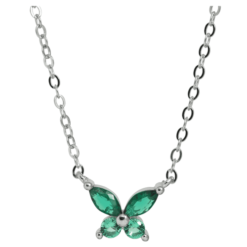 J&B Jewellery 925 Srebrna ogrlica Q5-Green slika 1