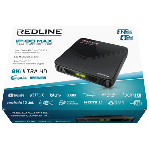 REDLINE Prijemnik IPTV@Android, 8K, 4 / 32 GB, USB, WiFi - IP-80 Max slika 2