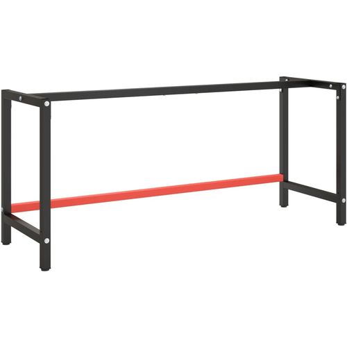 Okvir za radni stol mat crni i mat crveni 180x57x79 cm metalni slika 1