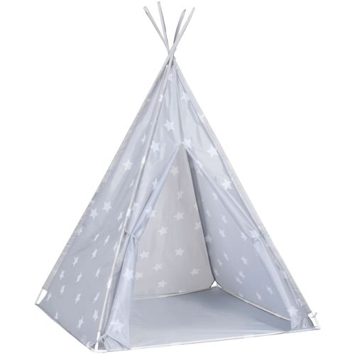 Dječji šator tipi od poliestera s torbom sivi 115x115x160 cm slika 25