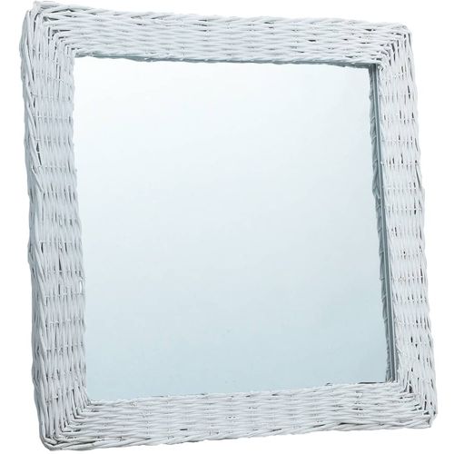 Ogledalo od pruća 50 x 50 cm bijelo slika 6