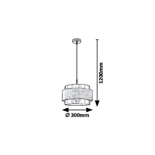 Rabalux Basil visilica E271XMAX 40W hrom/ s oak slika 2