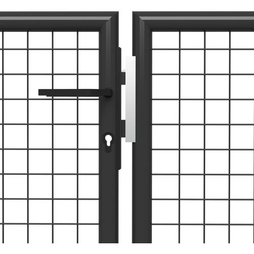 Vrtna vrata čelična 350 x 75 cm antracit slika 13