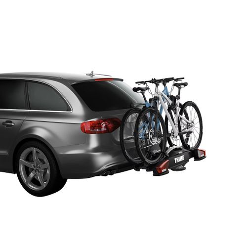 Thule VeloCompact 13-pinski nosač platforme za 2 bicikla koji se postavlja na kuku za vuču u kombinaciji crne boje / boje aluminija slika 5