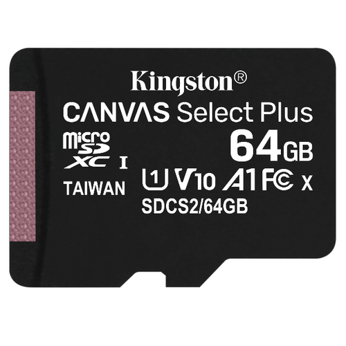 Kingston SDCS2/64GBSP MicroSD 64GB, Canvas Select Plus, Class 10 UHS-I U1 V10 A1, Read up to 100MB/s slika 1