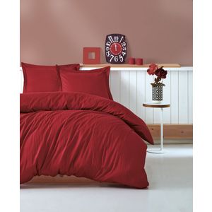 Stripe - Claret Red Claret Red Satin Double Quilt Cover Set