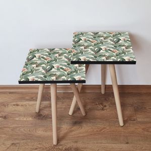 Nesting stolovi 2Shp200 - (2 komada) - boje: zelena, bež, narandžasta
