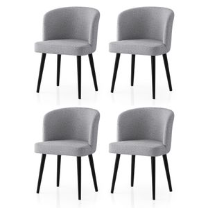 Soft - 4115 V4 Crna i Svijetlo Siva Stolica Set (4 Komada)