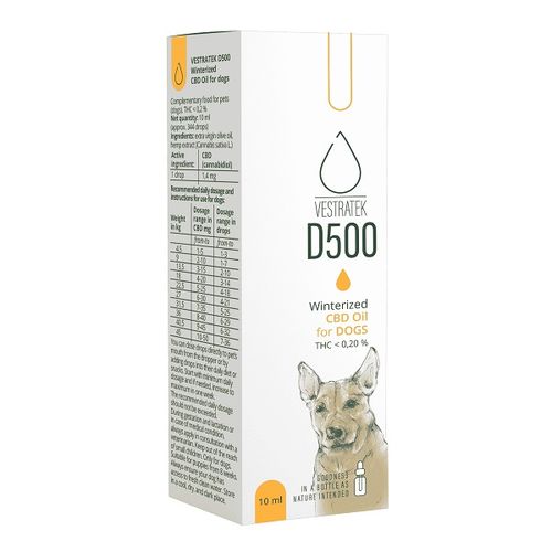 Vestratek CBD D500 ulje od konoplje dodatak ishrani za pse 10 ml slika 1