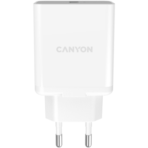 Canyon, QC3.0 36W WALL Charger with 1-USB A Input: 100V-240V, Output: USB-A:QC3.0 36W (5V3A/9V3.0A/12V3.0A), Eu plug , Over- Voltage , over-heated, over-current and short circuit protection Compliant with CE RoHs,ERP.Size:90*46*27.5mm, 71g, Whi slika 1