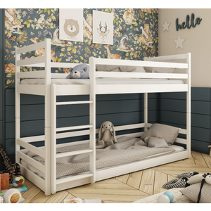 Drveni Dečiji Krevet Na Sprat Mini - Beli - 160*80 Cm