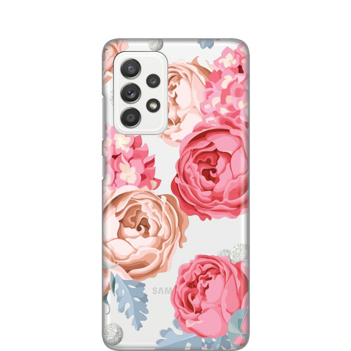 Maska Silikonska Print Skin za Samsung A525F/A526B/A528B Galaxy A52 4G/A52 5G/A52s 5G Pink Flower slika 1