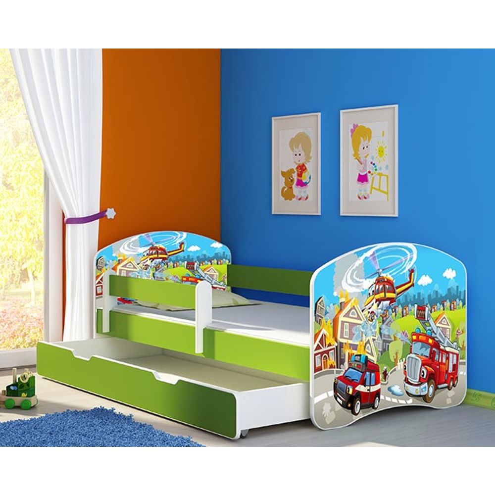 ACMA Dječiji krevet Acma II sa ladicom Green - 160x80cm - Dezen 36 slika 1