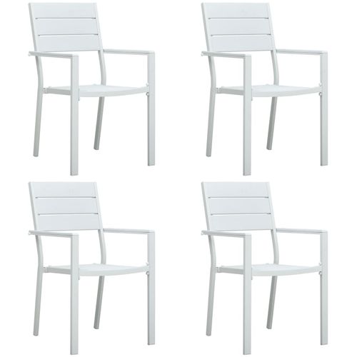 Vrtne stolice 4 kom bijele HDPE s izgledom drva slika 28
