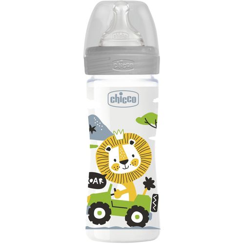 Chicco WB plastična flašica 250ml, silikon, siva slika 1