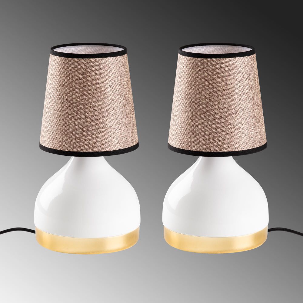 Set Stona Lampa Yıldo - 8022 - boje: bijela, svijetlosmeđa (2 komada) slika 6