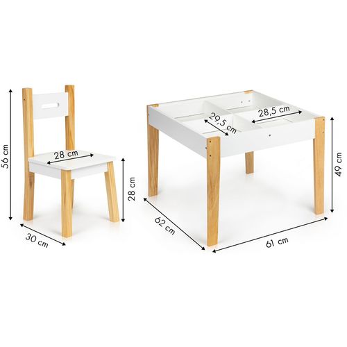 Ecotoys stol sa spremnikom za igračke i dvije stolice slika 5