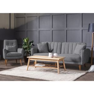 Atelier Del Sofa Aqua-TKM04-94216 Tamno siva garnitura kauÄa na razvlaÄenje