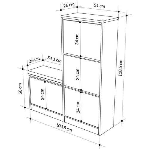 Dude - Oak Oak Shoe Cabinet slika 6