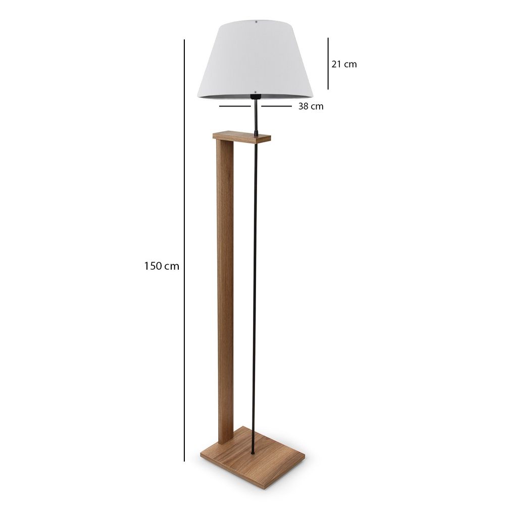 AYD-3133 Krem Drvena Podna Lampa slika 4