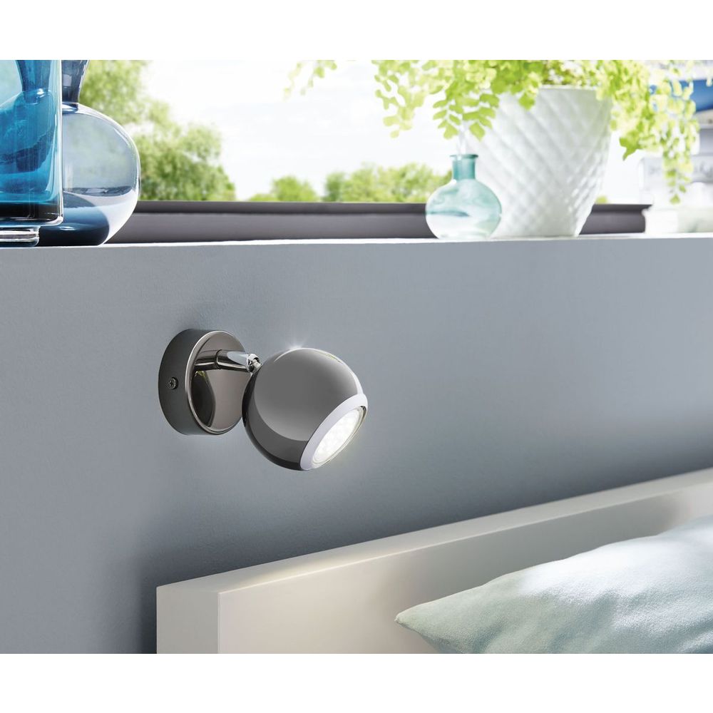 Eglo Bimeda reflektor/1, led, gu10, 1x3w, 240lm, nikl crni/krom  slika 9