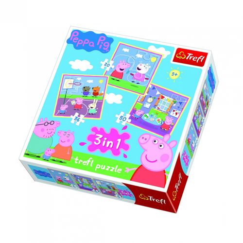 Trefl - Puzzle Peppa Pig 3u1  slika 1
