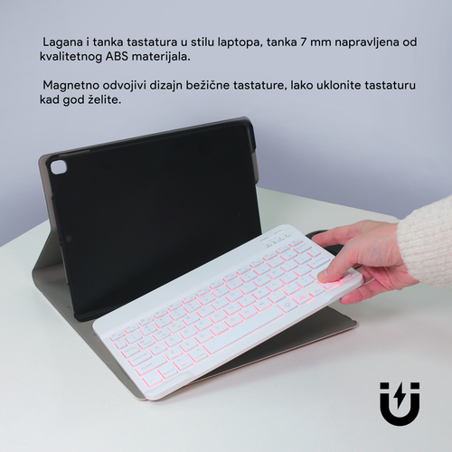 Futrola sa tastaturom i misem za iPad 10.2 2019/2020/2021 roze slika 5