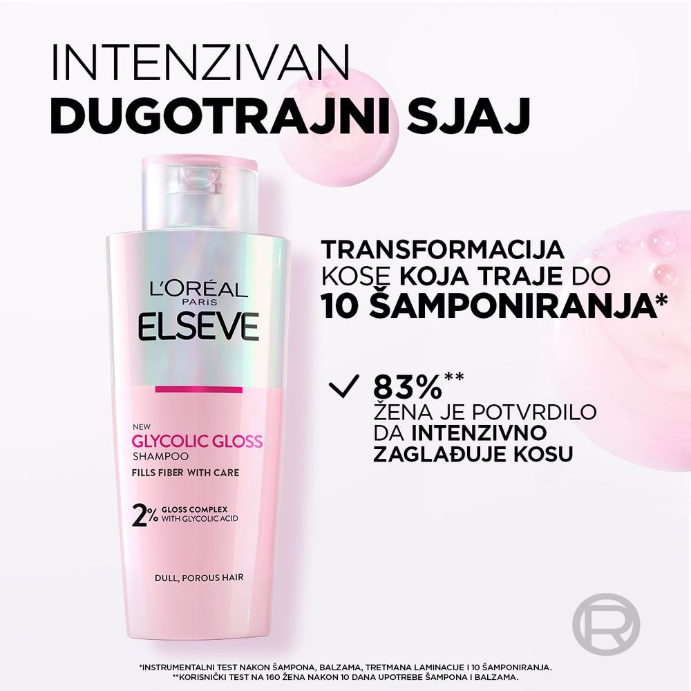 L'Oréal Paris Elseve Glycolic Gloss Šampon 200ml slika 2
