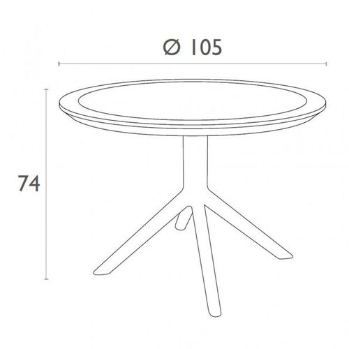 Stol za terasu — CONTRACT • 105 cm slika 2