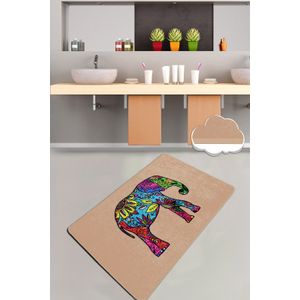 Olifant - Višebojni Kupatilski Tepih Bež Boje (70 x 120 cm)