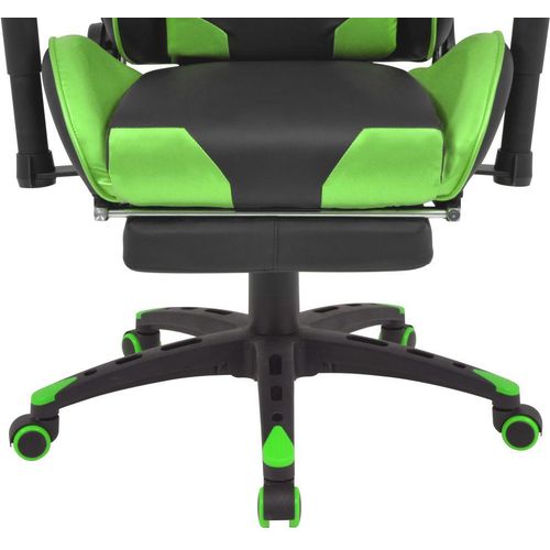Podesiva igraća uredska stolica s osloncem za noge zelena slika 4