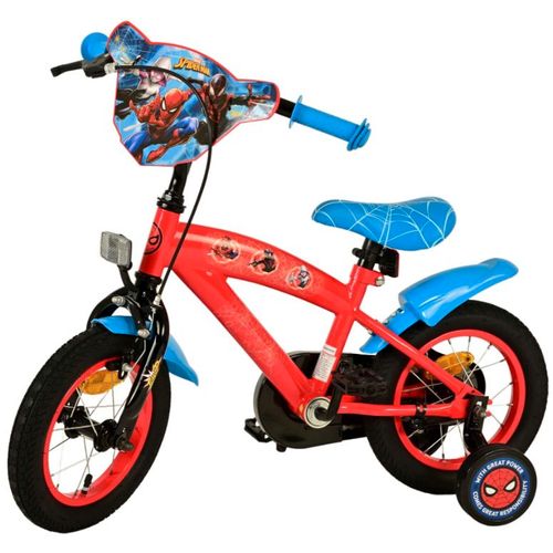 Dječji bicikl Spider-Man 12" s pomoćnim kotačima crveni/plavi slika 4