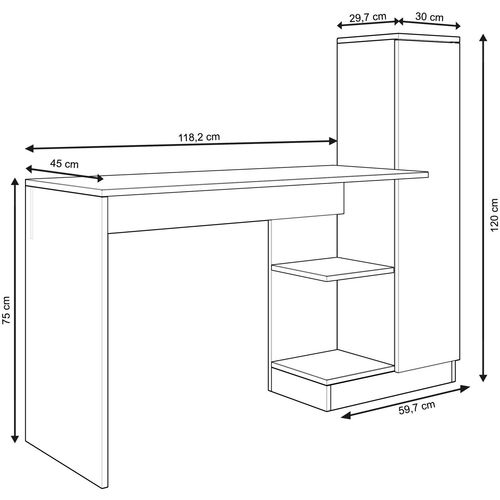 Matilda - White White Study Desk slika 4