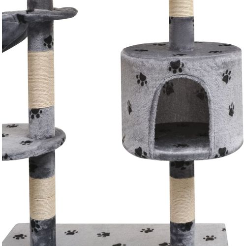 Penjalica Grebalica za Mačke sa Stupovima od Sisala 125 cm Siva s Otiskom Šapa slika 7