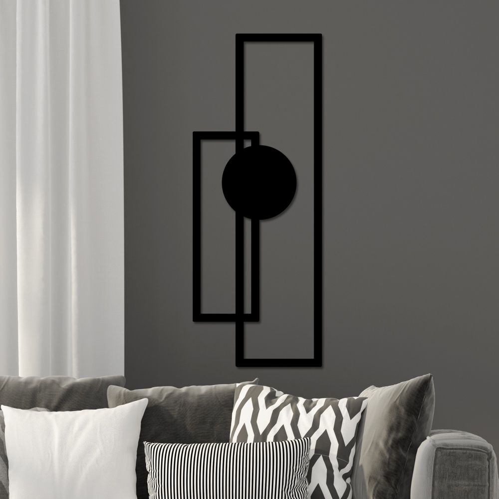 Decorative metal wall accessory Astratto-1, colour: black slika 2